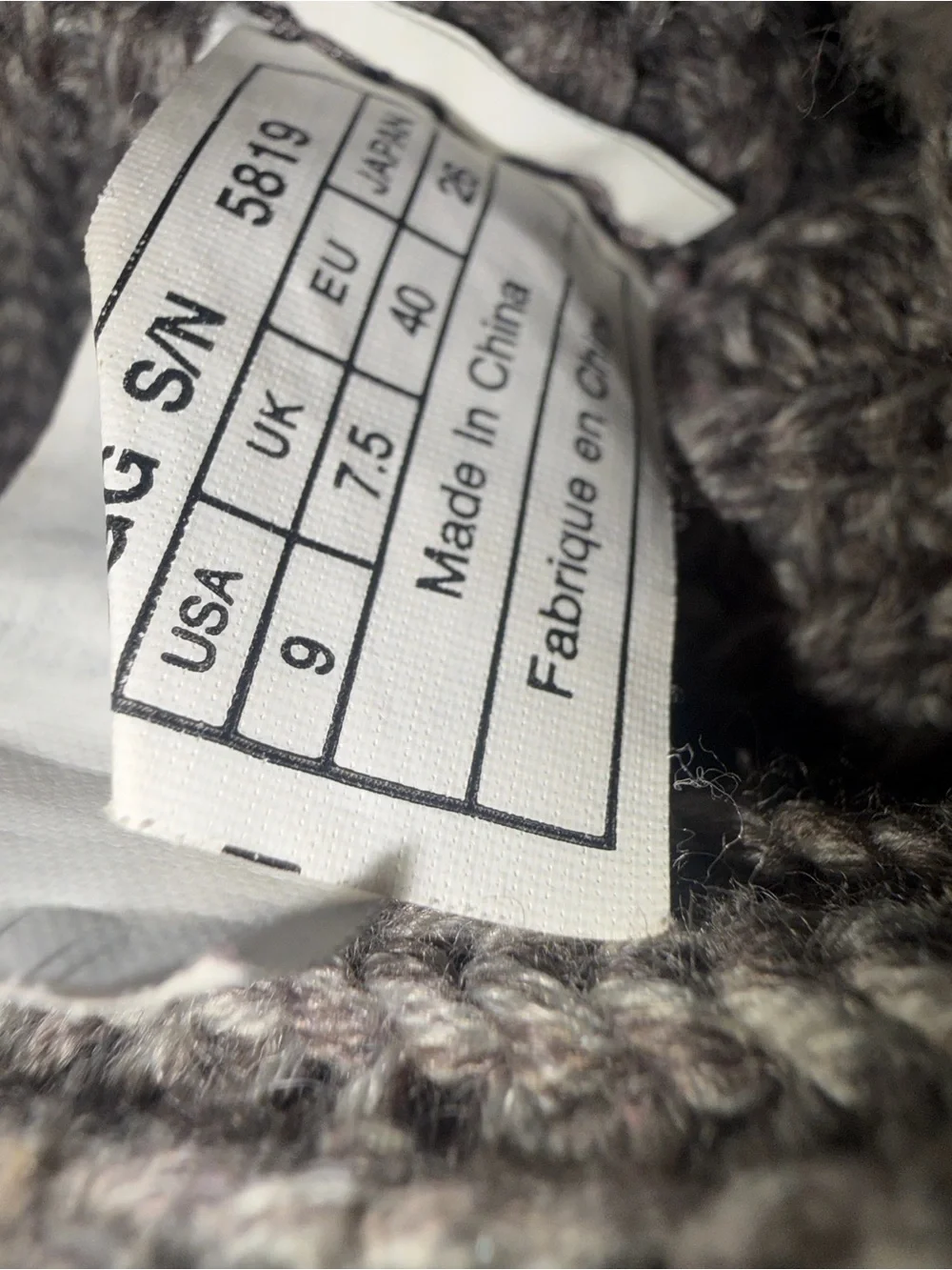 UGG Gray Sweater Knit Button Tall Women's Boots Size 9